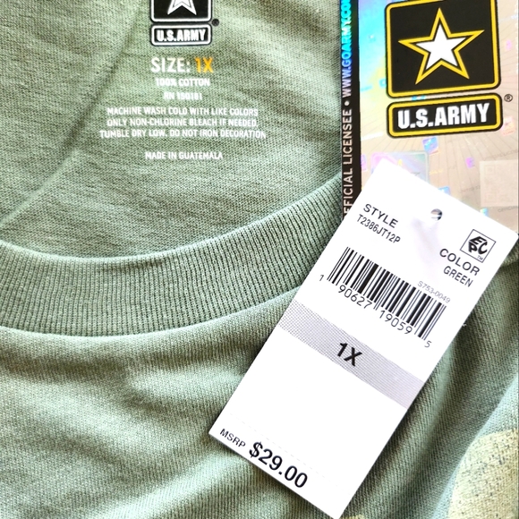 NWT olive green Army short-sleeved tee size women's 1X #2 - Picture 3 of 3
